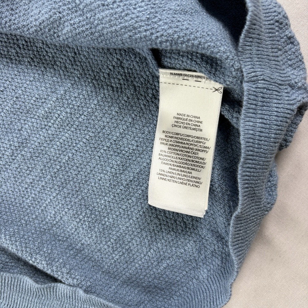 Polo Ralph Lauren Sweater‎ Men's 2XL Blue Linen Cotton Blend Polo Collar Stretch - Picture 8 of 10